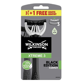 Одноразові станки для гоління Wilkinson Sword Xtreme 3 Black Edition 3+1 шт (4027800072248)
