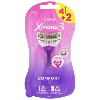 Одноразові станки для гоління Wilkinson Sword Xtreme 3 ​​Comfort 4+2 шт (4027800410705)