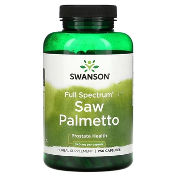 Ягоди Пальми Сереноя Со пальметто 540 мг Swanson Saw Palmetto для чоловічого здоров'я 250 капсул