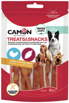 Pałeczki dla psów Camon Treats and Snacks z kurczakiem i batatami 80 g (8019808209197)