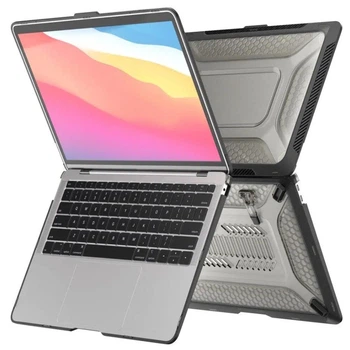 Противоударный защитный чехол на MacBook Air 13" накладка для Макбук Эир черно-серый