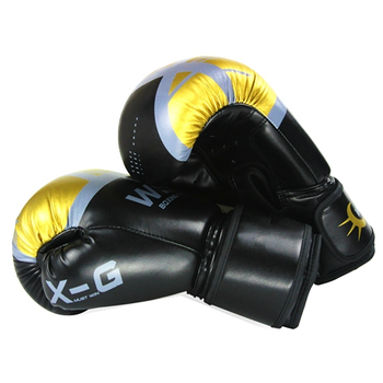 Перчатки боксерские размер 12Oz, запястье ширина от 8.5 длина 22см, черно-золотые