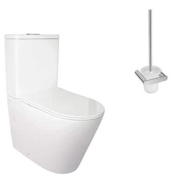 Напольный унитаз с Бачком Qtap Stork Rimless 640х360х835 мм и сиденьем Slim Duroplast + ПОДАРОК Ершик подвесной