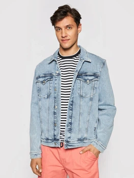 Чоловіча джинсова куртка Calvin Klein Jeans, slim блакитного кольру, Розмір М