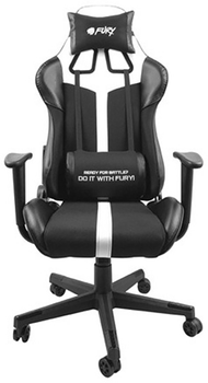 Кресло игровое Fury Gaming Chair Avenger XL 60 мм Black-White (NFF-1712)