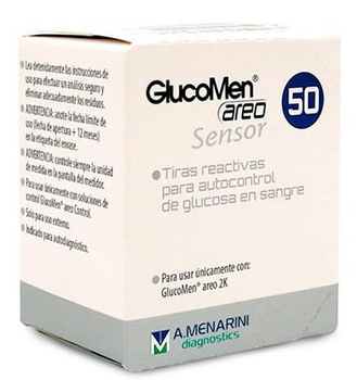 Тест - смужки для глюкометра Menarini Group Berlin-Chemie Glucomen Areo Sensor Glucosa 50 шт (8470001808530)