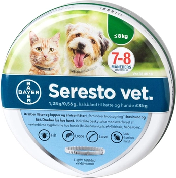 Obroże Bayer Seresto dla psów i kotów do 8 kg Grey (7046263840185)
