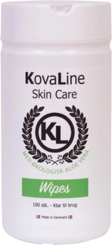 Вологі серветки для собак KovaLine Skin Care Med Okologisk Aloe Vera Wipes 100 шт (5713269000210)