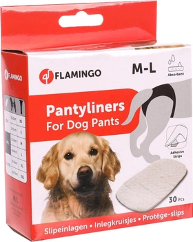 Санітарні прокладки для собачих трусів Flamingo Panty Liner M-L White (5400274302186)