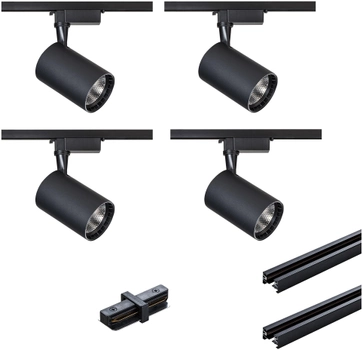 Zestaw oświetleniowy DPM X-Line LED szynowy 4 x 5 W czarny (STR-4X5W-B)