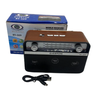 Портативный радиоприемник Everton RT-309 FM/AM/SW/Bluetooth/USB с фонариком