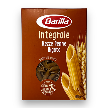 Макароны BARILLA цельнозерновые короткое перо integrale mezze penne rigate 500г