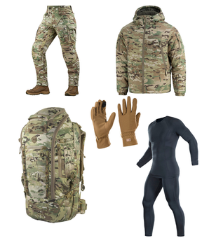 M-tac комплект NYCO (США) штани тактичні зі вставними наколінниками, куртка, рюкзак, рукавички мультикам XL
