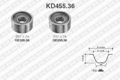 KD455.36 NTN-SNR - Ремкомплект ременя ГРМ NTN (KD45536)