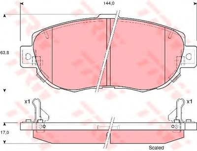 Комплект гальмівних накладок, дискове гальмоTRWGDB3235 TRW (GDB3235)