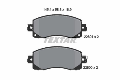 Комплект тормозных накладок, дисковый тормоз TEXTAR2280001 Textar (2280001)