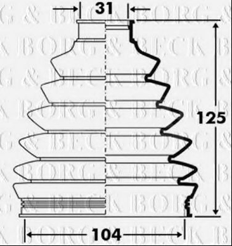 Комплект пилозахисний, приводний вал Borg & Beck BCB2395 Borg & Beck (BCB2395)