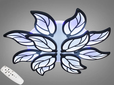 Стельова LED-люстра з диммером та підсвічуванням, 200W (арт. 8028/8+4BK 3col dim)