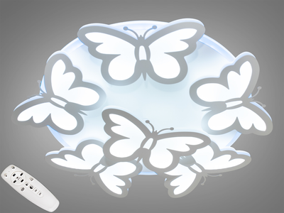 Люстра Diasha Бабочки с диммером и подсветкой ночником 8067/5+1WH LED 3color dimmer