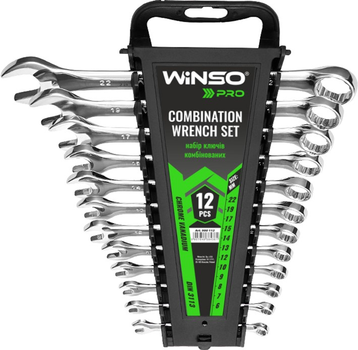 Набор ключей рожково-накидных Winso PRO 12 предметов 6-22 мм Cr-V в пластиковой упаковке 900112 (5907648384361)