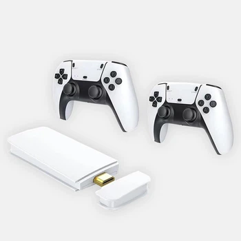 Игровая консоль M15 Plus 64Gb 20000+ игр Pro 4K Game Stick + 2 беспроводные джойстики White