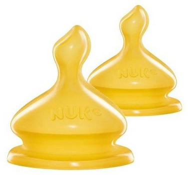 Латексна соска Nuk Latex Teat Wide Mouth Size 1 2 шт (4008600181873)