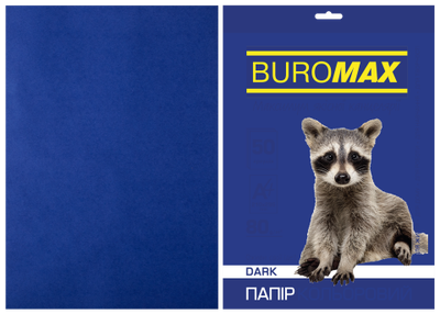 Папір кольоровий 80г/м, А4 50арк. BUROMAX 2721450-02, DARK темно-синій /BM.2721450-02/