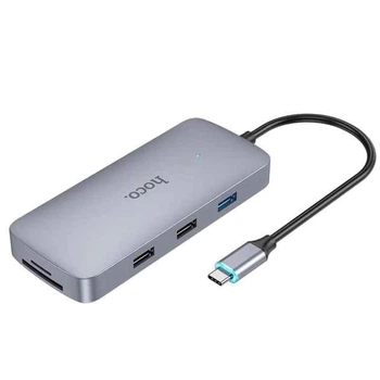USB-хаб перехідник Hoco HB33 10in1 сірий