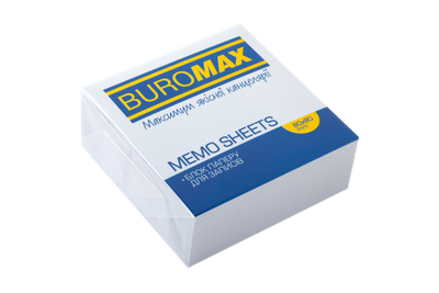 Папір для заметок білий BUROMAX 8*8*3см, до 330л, не склеєний 2201 (30) /BM.2201/