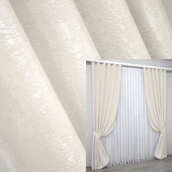 Комплект готових штор VR-Textil Жакард Sultan YL № 1294ш Молочний 150х270 см 2 шт (33-0142)