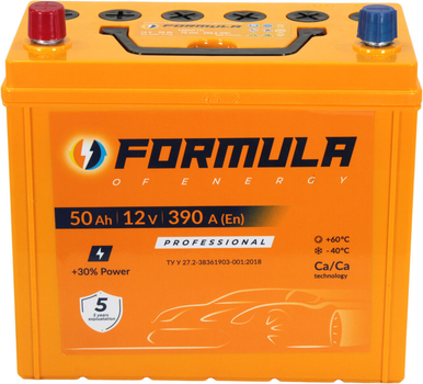 АКБ Азія 50-А/Ч (Formula) (L+) 390A (234х129х220)