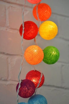 Гирлянда хлопковая CBL Colorful 35 шт от USB, 4 м
