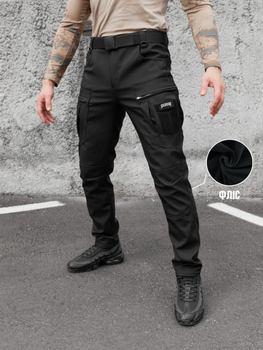 Зимові брюки карго тактичні Softshell BEZET Ешелон чорні - XS