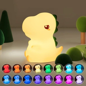 Детский аккумуляторный ночник RGB на 16 цветов с пультом - Динозавр