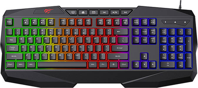 Клавіатура дротова Havit KB878L RGB Чорна (6939119046088)
