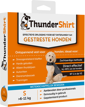 Relaksacyjna kamizelka dla zestresowanych psów ThunderShirt Compression shirt S Grey (3411113088187)