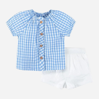 Дитячий літний костюм (блузка + шорти) для дівчинки Cool Club CCG2403259-00 86 см Різнокольоровий (5903977350169)