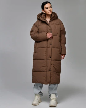 Пуховик жіночий довгий X-Woyz LS-8918-26 59769 M коричневий