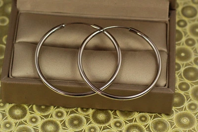 Серьги кольца Xuping Jewelry 4 см серебристые