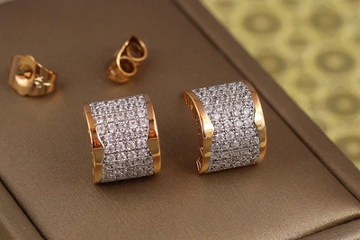 Серьги гвоздики Xuping Jewelry бомонд с родием 12 мм золотистые