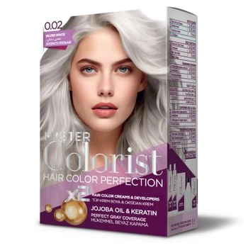 Краска Master Colorist для волос 0.02 Серебристо-пепельный 2x50 мл+2x50 мл+10 мл