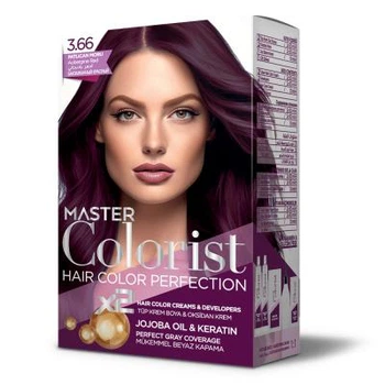 Краска Master Colorist для волос 3.66 Баклажан 2x50 мл+2x50 мл+10 мл