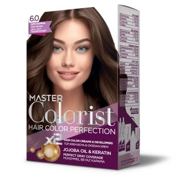 Краска Master Colorist для волос 6.0 Темно-русая 2x50 мл+2x50 мл+10 мл