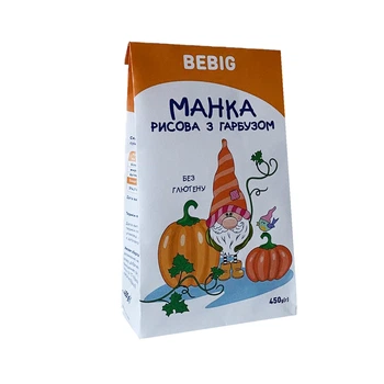 Безглютеновая манка Bebig с тыквой 300 г