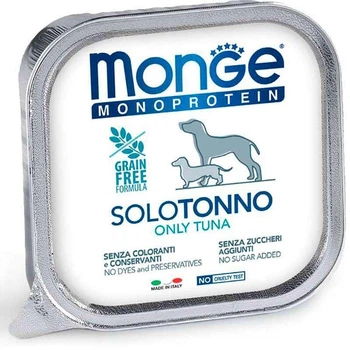 Вологий корм Monge Monoprotein Dog Solo Tuna 100% паштет с тунцем для собак 150г