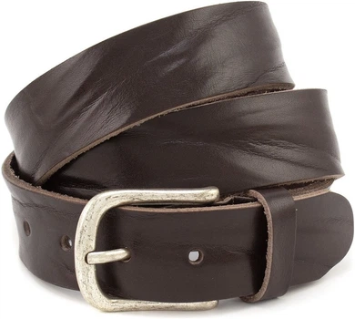 Мужской ремень из итальянской кожи с винтажной пряжкой Gherardini 40746-GH-brown Коричневый