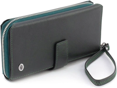 Женский кожаный кошелек-клатч ST Leather 1767376 Зеленый