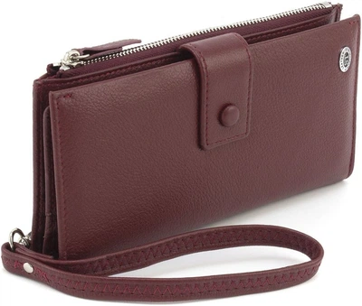 Шкіряний жіночий купюрник ST Leather 1767483 Бордовий