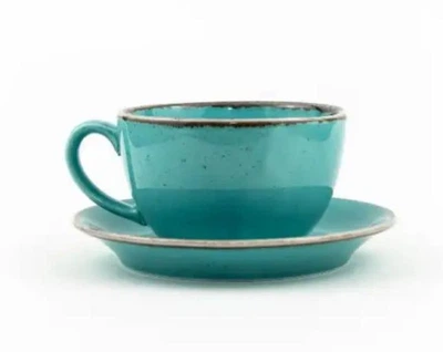 Набір чашка 207 мл із блюдцем 15см Turquoise порцеляна Porland 222105/T