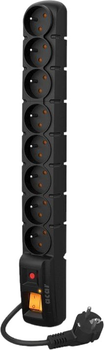 Listwa przeciwprzepięciowa HSK Data Acar S8 Pro 8 gniazd 1.5 m Black (5904743368104)